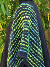 Load image into Gallery viewer, Black Ruana with Green Details