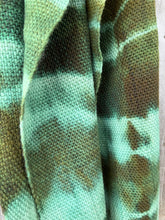Load image into Gallery viewer, Tie-dyed Throw/Shawl - green and brown