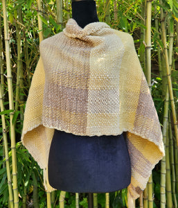 Small Poncho in Yellow, White and Brown
