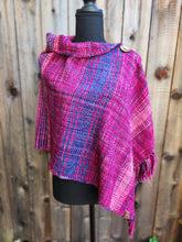 Load image into Gallery viewer, Small Poncho in Fuchsia and Blue
