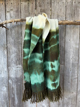 Load image into Gallery viewer, Tie-dyed Throw/Shawl - green and brown
