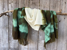 Load image into Gallery viewer, Tie-dyed Throw/Shawl - green and brown

