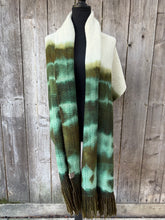 Load image into Gallery viewer, Tie-dyed Throw/Shawl - green and brown
