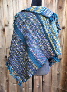 Poncho in Blue and Green