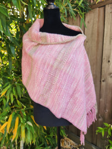 Small Poncho in Soft Pink and Beige