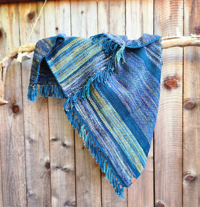 Poncho in Blue and Green